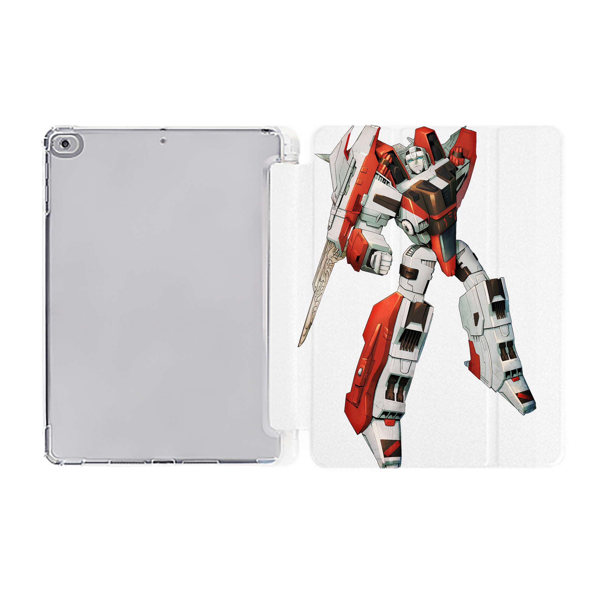 （画像用） Transformers トランスフォーマー IPad ケース ペン収納付き 三つ折りスタンド PUレザー×シリコン 対応機種9.5/10.5/10.9インチ